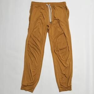 Vuori Jogger Pants Mens Gold Cuffed Sweatpants Drawstring Pockets Athletic